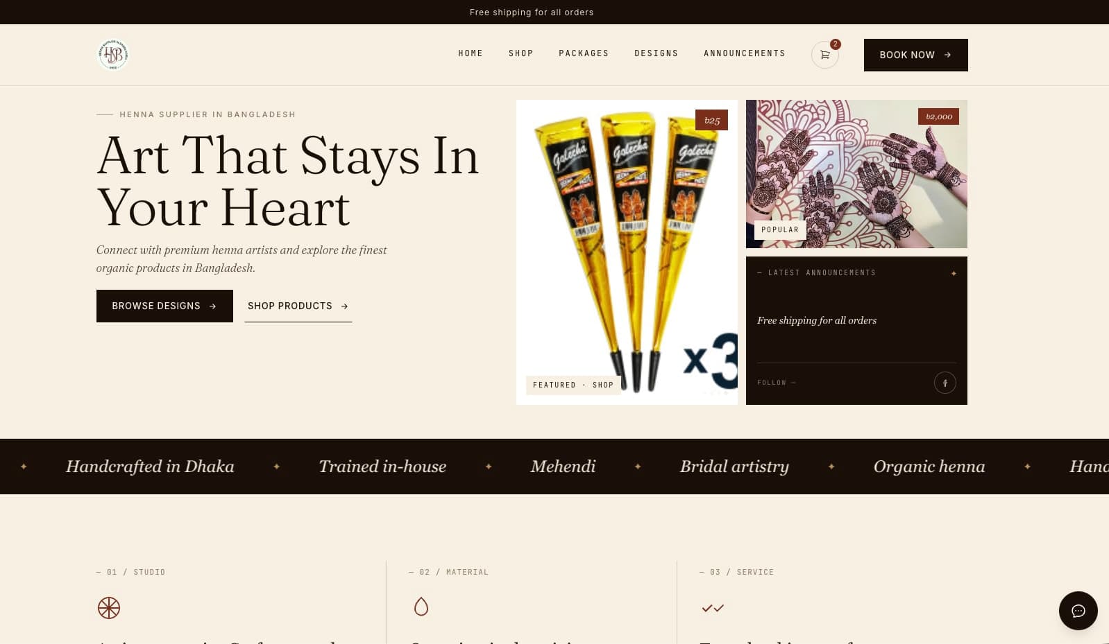 HennaHub-Full-Stack E-commerce & Booking Platform