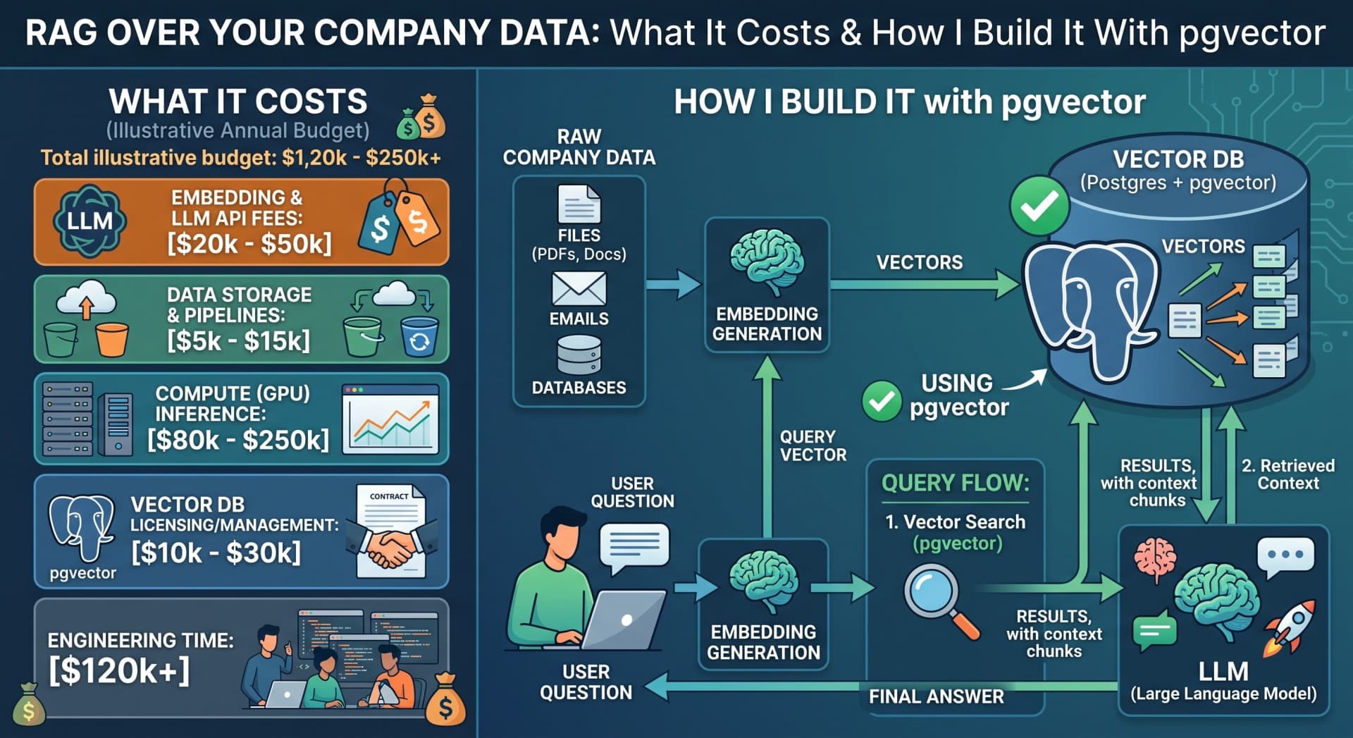RAG Over Your Company Data: What It Costs and How I Build It With pgvector